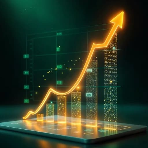 Rising data visualization representing business scaling